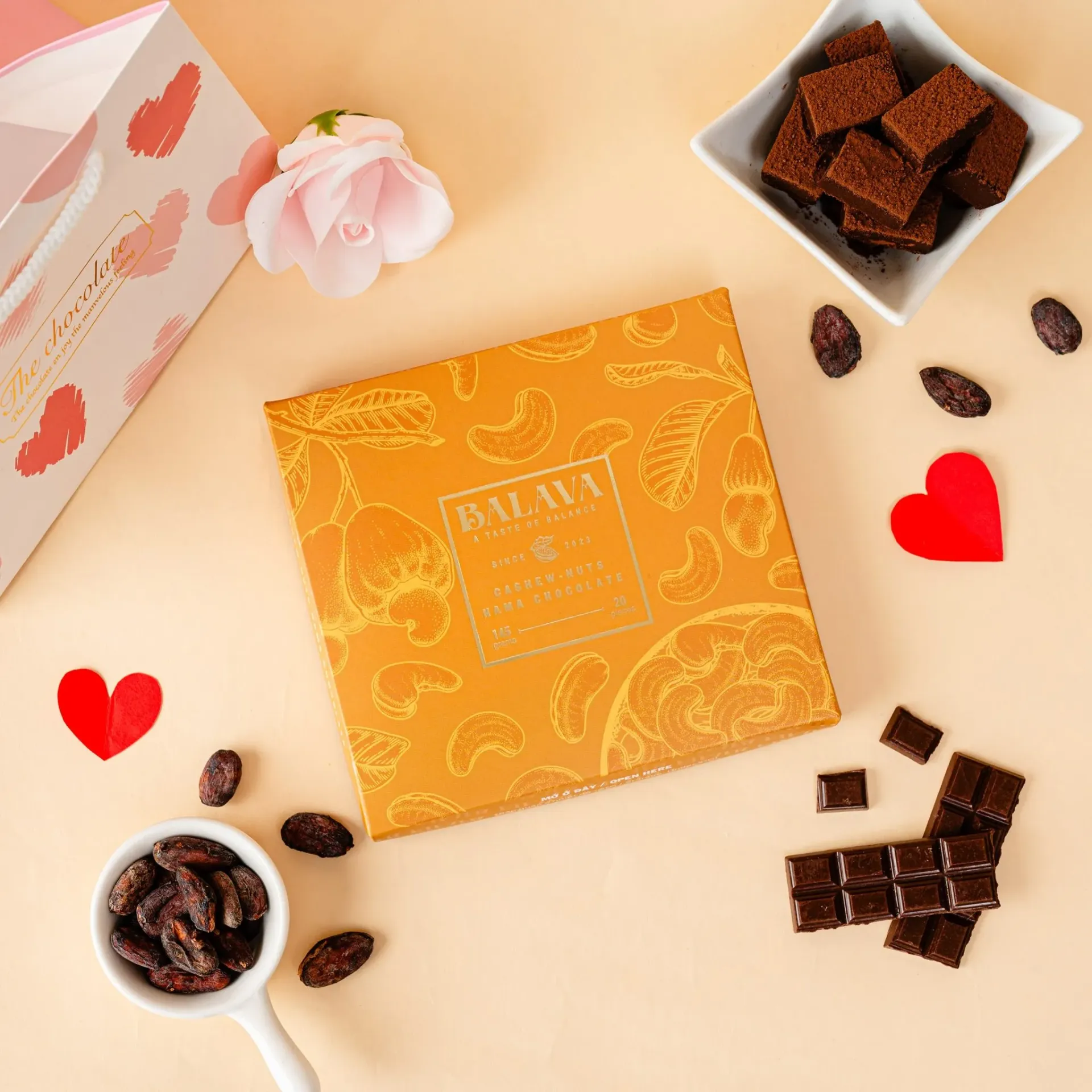 [BAL-NAMA-CAS] Socola tươi Nama Chocolate cao cấp vị hạt điều – Balava Nama vị Cashew-nuts